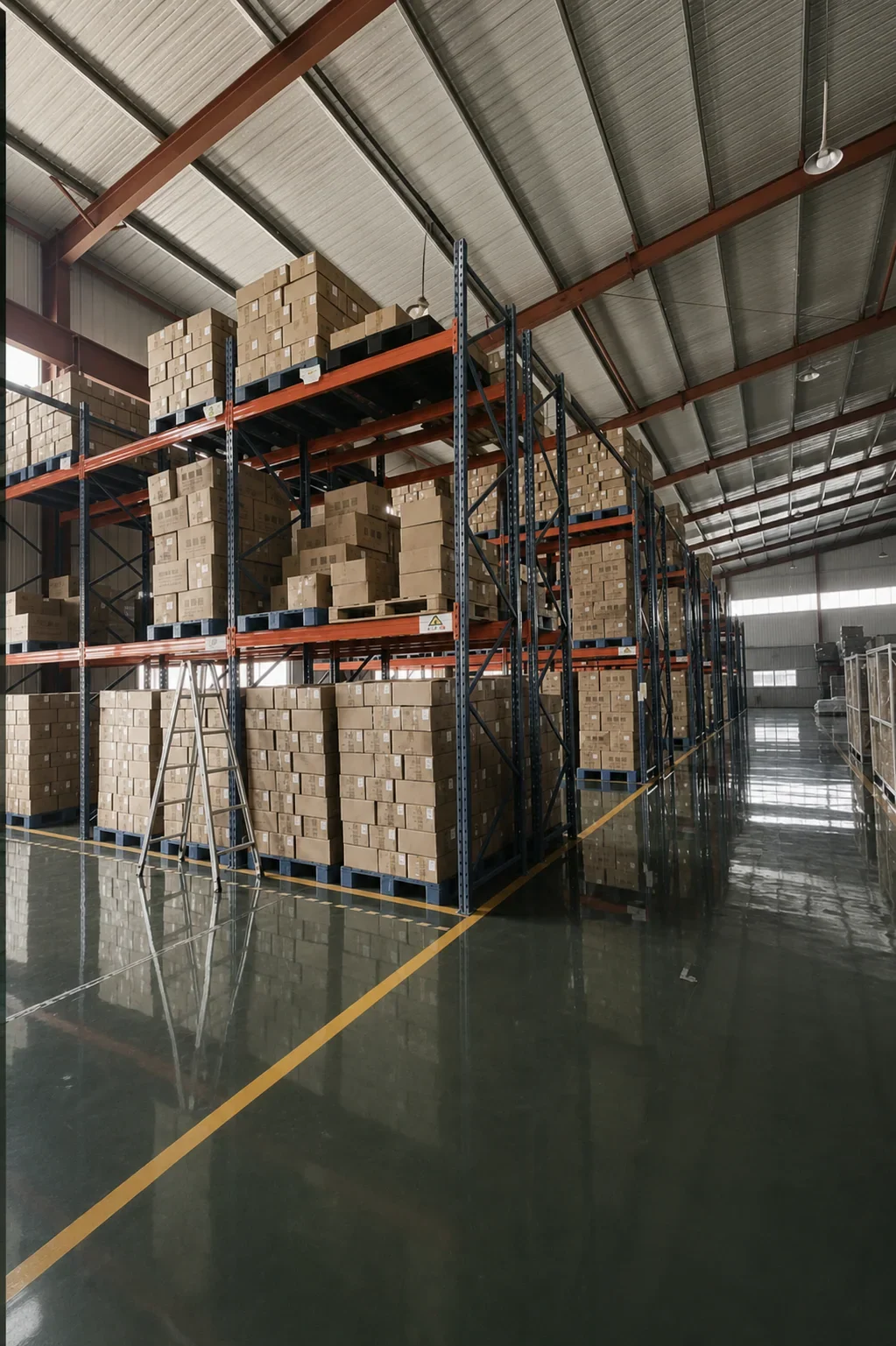 Materials and finished-goods warehouse at Alpha Medical Products