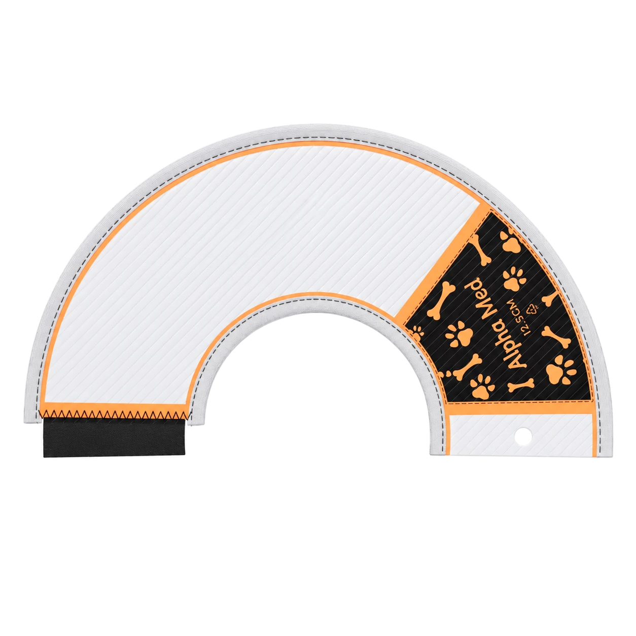 Flat Model V PP Elizabethan collar with Velcro and edge binding