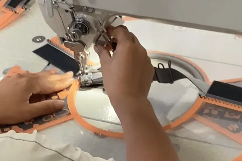 Binding the edge of a PP Elizabethan collar